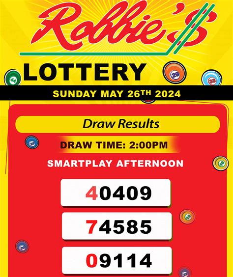 robbie's lottery results|Robbie's Lottery .